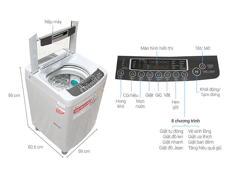 nhược điểm máy giặt LG là cài đặt phức tạp